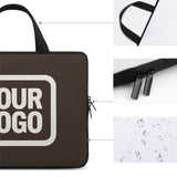 Custom Brown Cream Laptop Bag