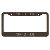 Custom Brown Gray License Plate Frame