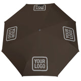 Custom Brown Gray Automatic Umbrella