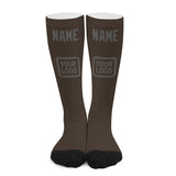 Custom Brown Dark Grey Knee-High Sock