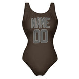 Custom Brown Dark Grey Swimsuit