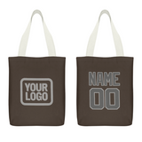 Custom Brown Dark Grey Canvas Tote Bag