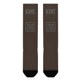 Custom Brown Dark Grey Knee-High Sock
