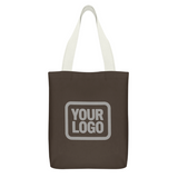 Custom Brown Dark Grey Canvas Tote Bag
