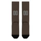 Custom Brown Dark Grey Knee-High Sock