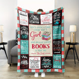 Blanket for Daughter Gifts - Once Upon a Time There Was a Girl Who Really Loved Books It Was Me The End - From Parents, Birthday Christmas Graduation Everyday Encouragement, Inspirational Motivational