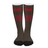 Custom Brown Red Knee-High Sock