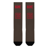 Custom Brown Red Knee-High Sock