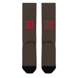 Custom Brown Red Knee-High Sock
