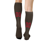 Custom Brown Red Knee-High Sock