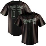 Custom Brown & Dark Green Colors Design Sports Baseball Jersey