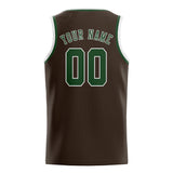 Custom Brown & Dark Green Colors Design Sports Basketball Jersey