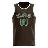Custom Brown & Dark Green Colors Design Sports Basketball Jersey