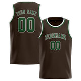 Custom Brown & Dark Green Colors Design Sports Basketball Jersey