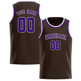 Custom Brown & Purple Colors Design Sports Basketball Jersey
