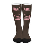 Custom Brown Light Pink Knee-High Sock