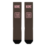 Custom Brown Light Pink Knee-High Sock