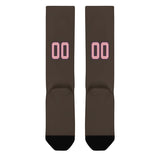 Custom Brown Light Pink Knee-High Sock