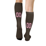 Custom Brown Light Pink Knee-High Sock