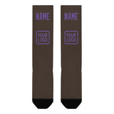 Custom Brown Light Purple Knee-High Sock