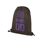 Custom Brown Light Purple Drawstring Bag