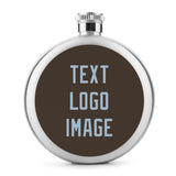 Custom Brown Light Blue Hip Flask