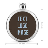 Custom Brown Light Blue Hip Flask