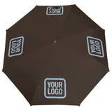 Custom Brown Light Blue Automatic Umbrella