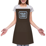 Custom Brown Light Blue Apron