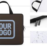 Custom Brown Light Blue Laptop Bag