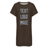 Custom Brown Light Blue Nachthemd
