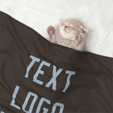 Custom Brown Light Blue Pet Blanket