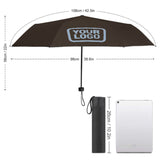 Custom Brown Light Blue Automatic Umbrella