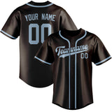 Custom Brown & Light Blue Colors Design Sports Baseball Jersey