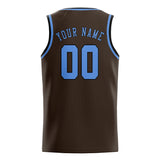 Custom Brown & Light Blue Colors Design Sports Basketball Jersey