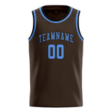 Custom Brown & Light Blue Colors Design Sports Basketball Jersey