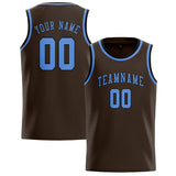 Custom Brown & Light Blue Colors Design Sports Basketball Jersey