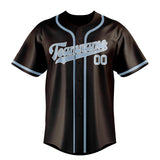 Custom Brown & Light Blue Colors Design Sports Baseball Jersey