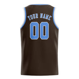 Custom Brown & Light Blue Colors Design Sports Basketball Jersey