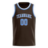 Custom Brown & Light Blue Colors Design Sports Basketball Jersey