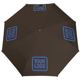 Custom Brown Sky Blue Automatic Umbrella