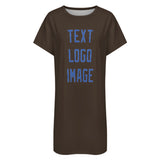 Custom Brown Sky Blue Nachthemd