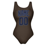 Custom Brown Navy Swimsuit