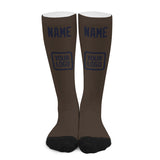 Custom Brown Navy Knee-High Sock
