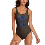 Custom Brown Navy Swimsuit