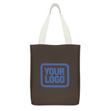 Custom Brown Navy Canvas Tote Bag