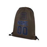 Custom Brown Navy Drawstring Bag