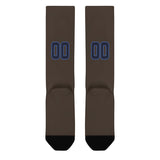 Custom Brown Navy Knee-High Sock