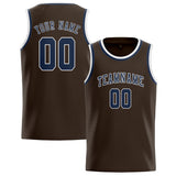 Custom Brown & Blue Colors Design Sports Basketball Jersey