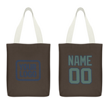 Custom Brown Blue Green Canvas Tote Bag